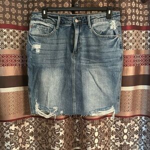 Judy Blue denim skirt Highwaist Distressed